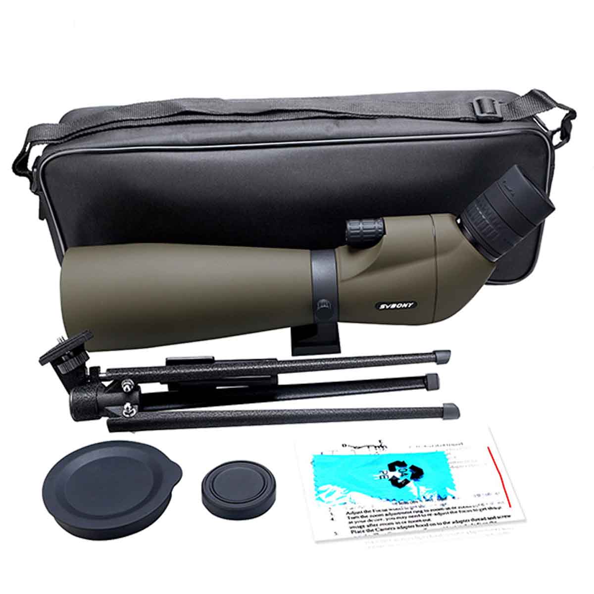 SV401 20-60x80 Spotting Scope Army Green For Birdwatching Hunting