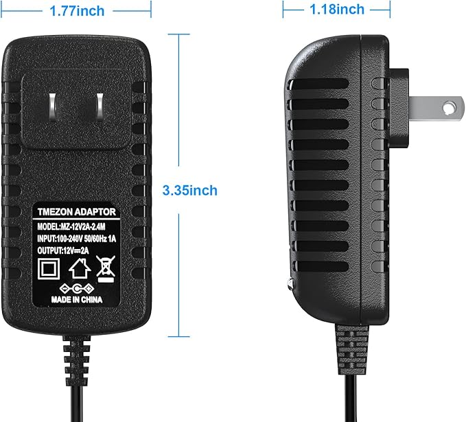 TMEZON 12V 2A Power Adapter for Telescope Mounts