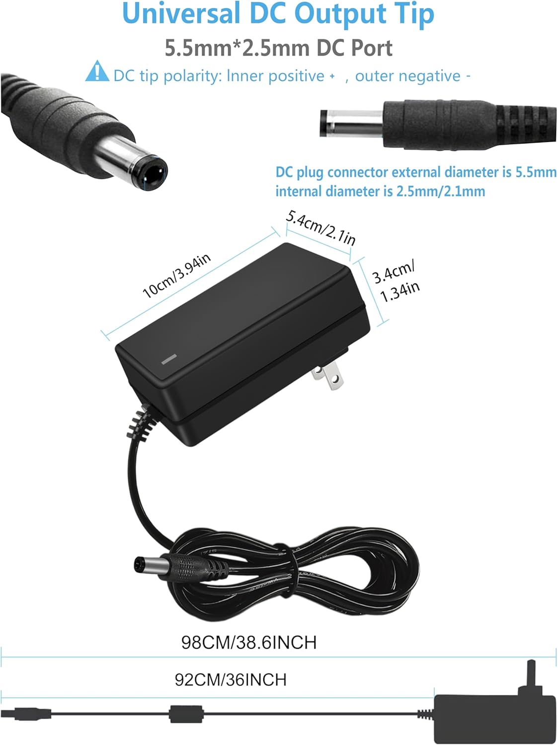 Universal 12V 5A Power Adapter for Telescope Mounts