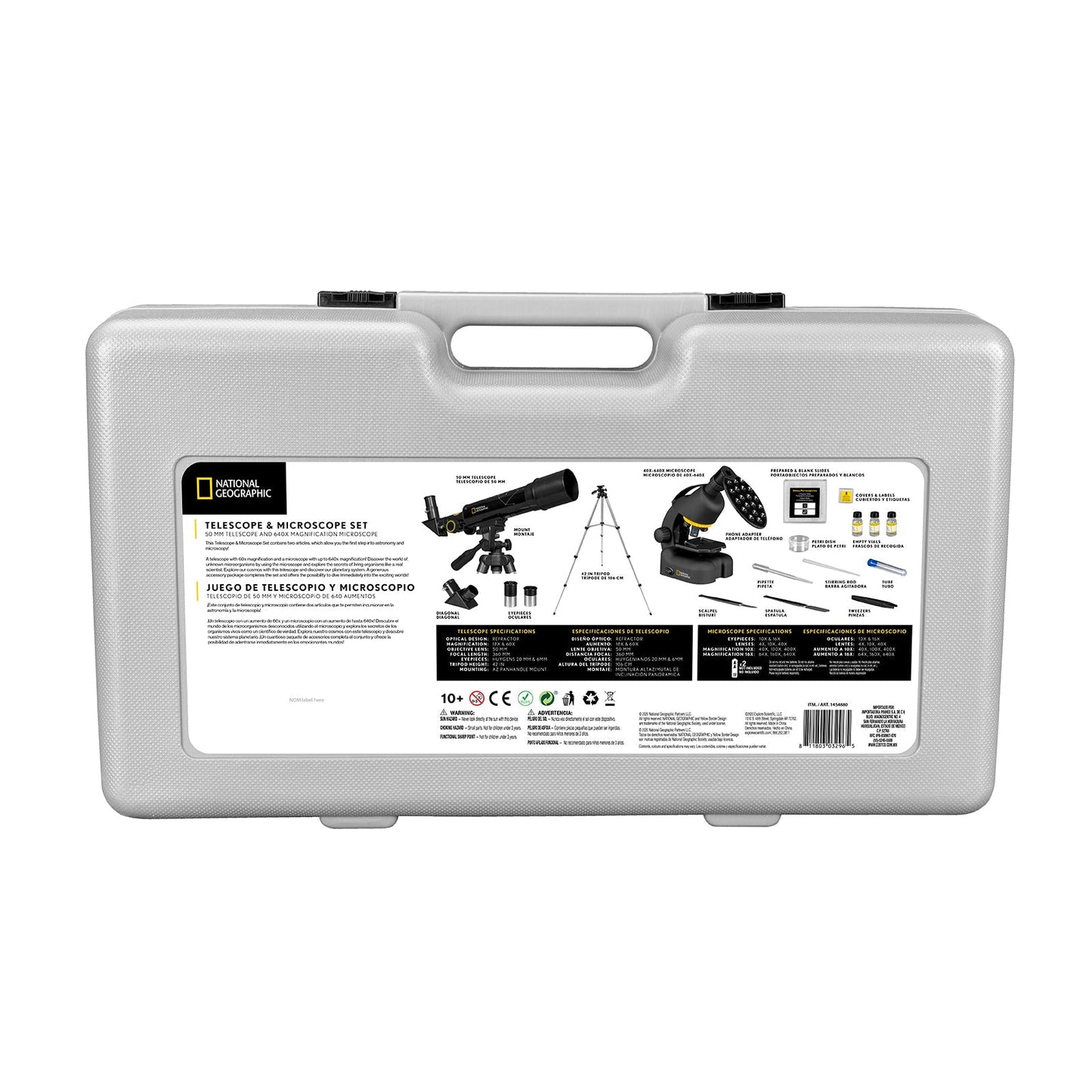 Certified Pre-Owned 50mm Telescope and 640x Microscope Set with Hard Case