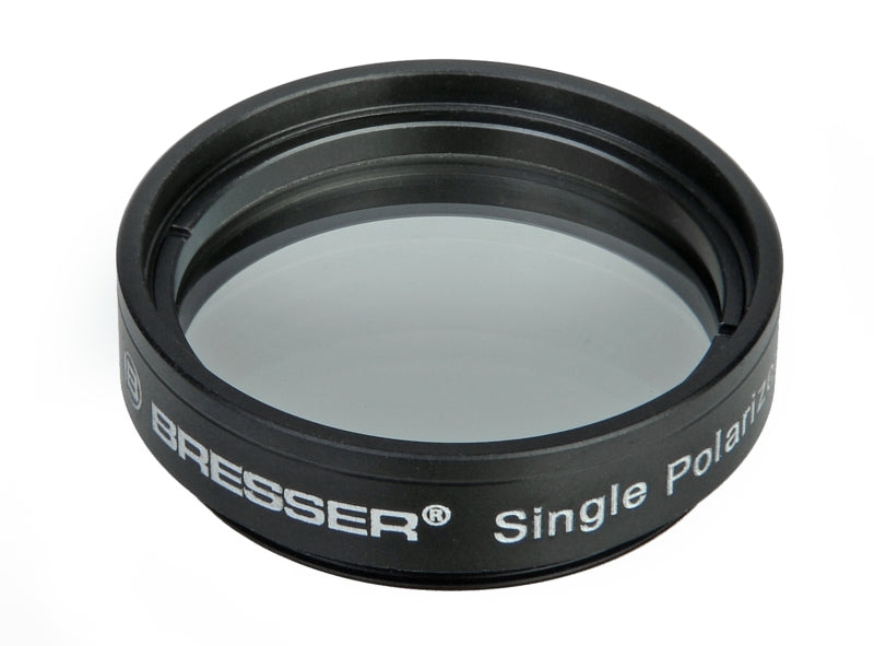 BRESSER single polarizing filter 31.7mm 1.25 inch 4946464 ideal for beginner telescope owners reducing lunar glare and improving surface contrast and detail when observing the moon bright planets double stars and other high contrast objects through any standard 1.25 inch telescope eyepiece — Telescope Wolves