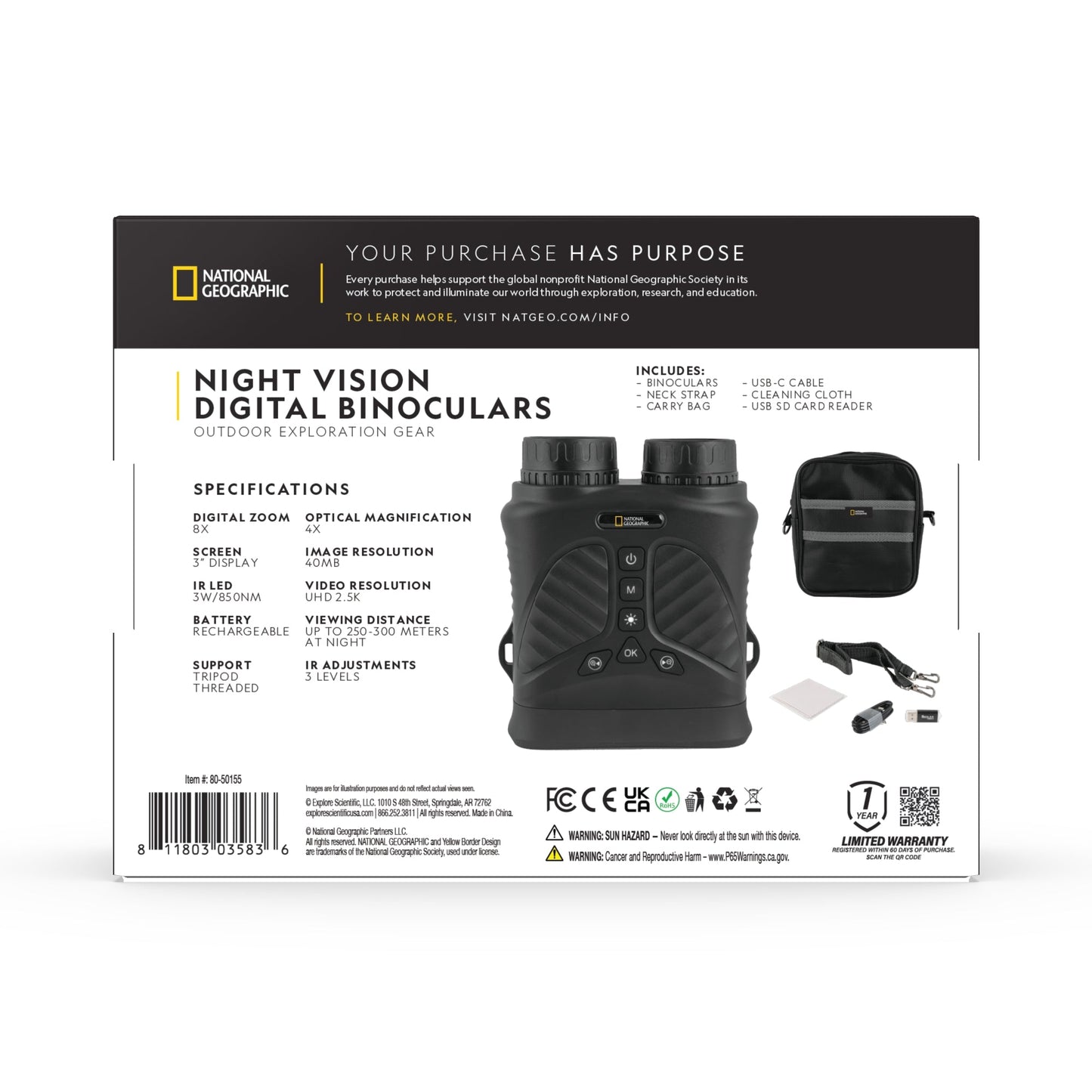 National Geographic Night Vision Digital Binoculars 80-50155 | Telescope Wolves