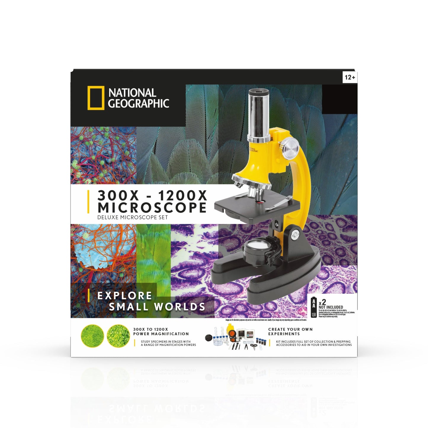 National Geographic 40x-640x Microscope — Beginner Microscope with Smartphone Adapter | Telescope Wolves