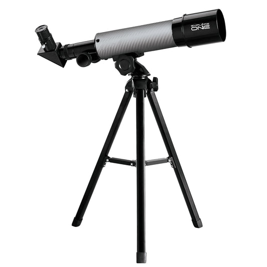 Explore One CF350 50mm Refractor — Silver Carbon Fiber Beginner Telescope on AZ Mount