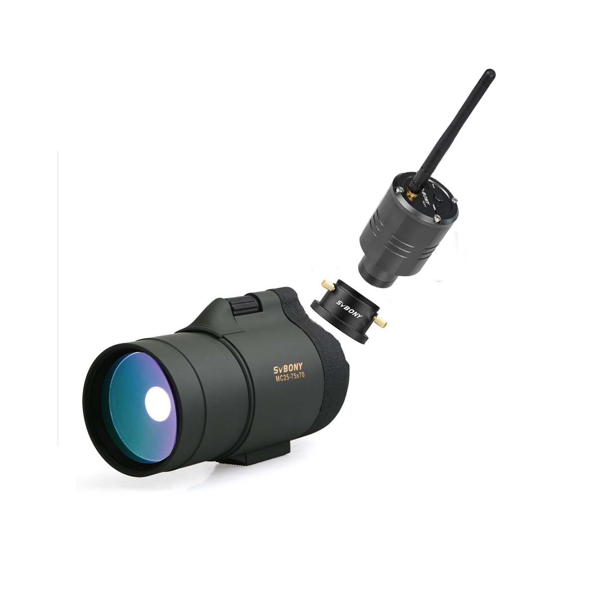 SV41 25-75x70 MAK Spotting Scope with 1.25" Eyepiece Adapter for Photography