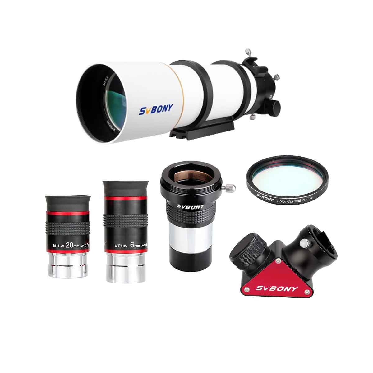 SVBONY SV48P 90mm F5.5 Achromatic Refractor Telescope Bundle Sets