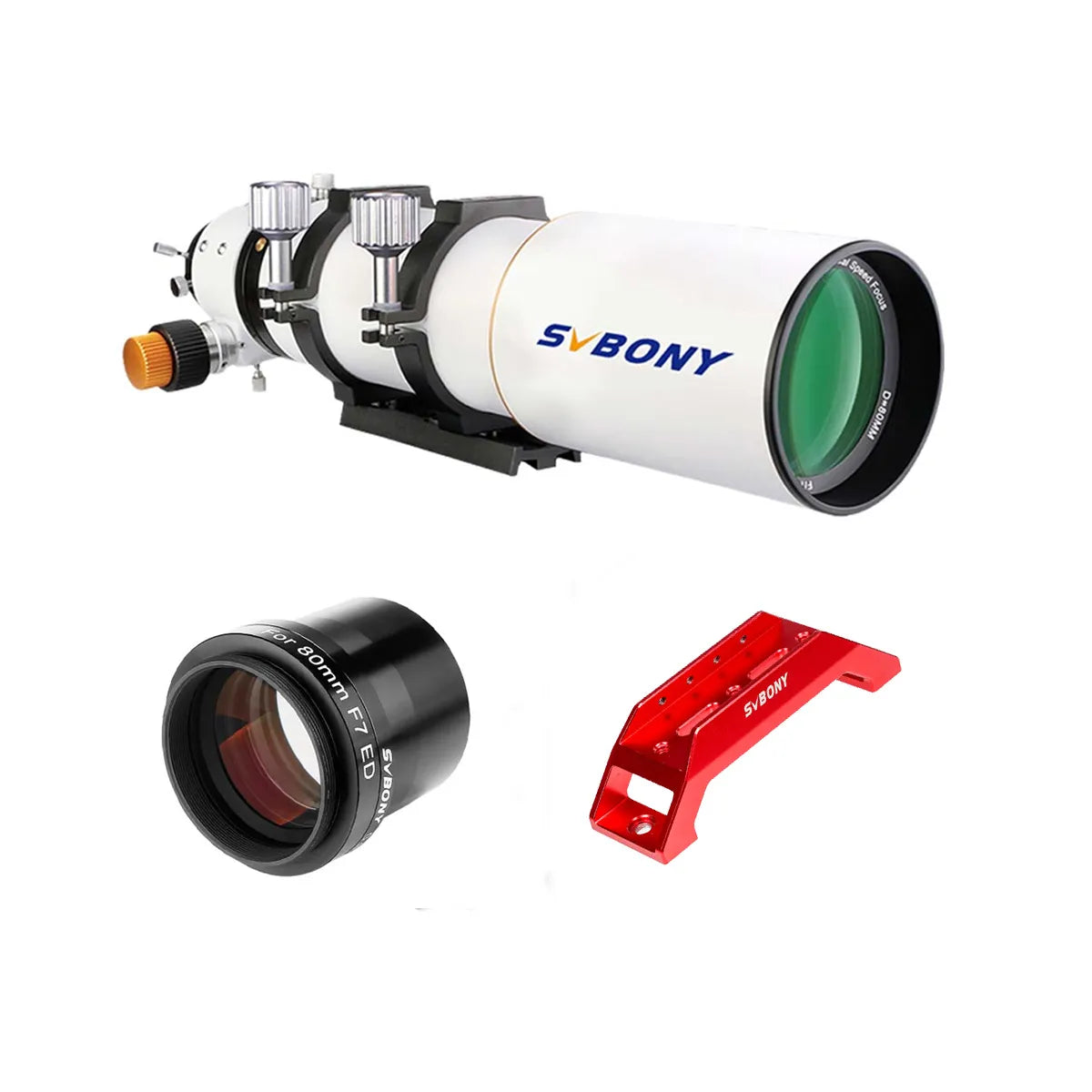 SV503 80ED F7 Telescope Refractor - SV193 0.8x Field Flattener & Focal Reducer for Astronomical Vision and Photography