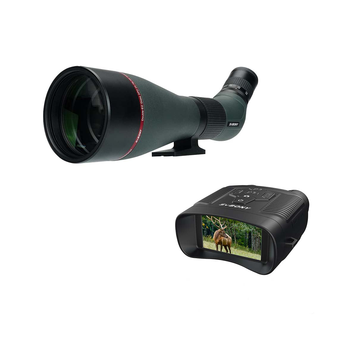SA401 25-75X100 APO Spotting Scope - SA205 ED Flat-field Binocular for Birdwatching