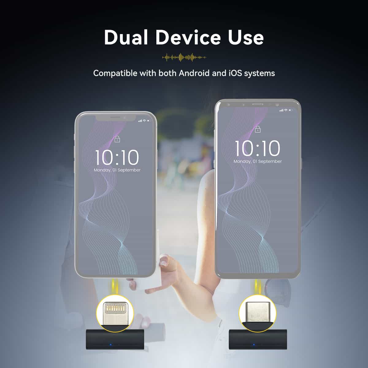 SVMic D1 Wireless Lavalier Microphone Noise Reduction Mini Mic for Interview, Video Recording, Vlogging, Live Streaming