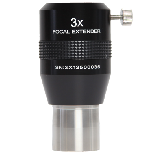 Explore Scientific 3x focal extender, a Barlow-style lens that multiplies a telescope's magnification