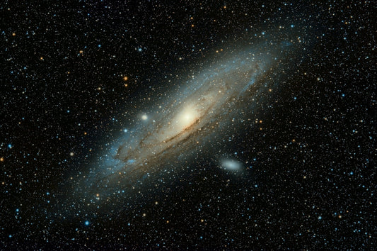 Beginner telescope pointed at the night sky