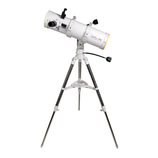 Explore Scientific Sidara Essential 130mm Newtonian reflector, a beginner deep-sky telescope for viewing Messier objects