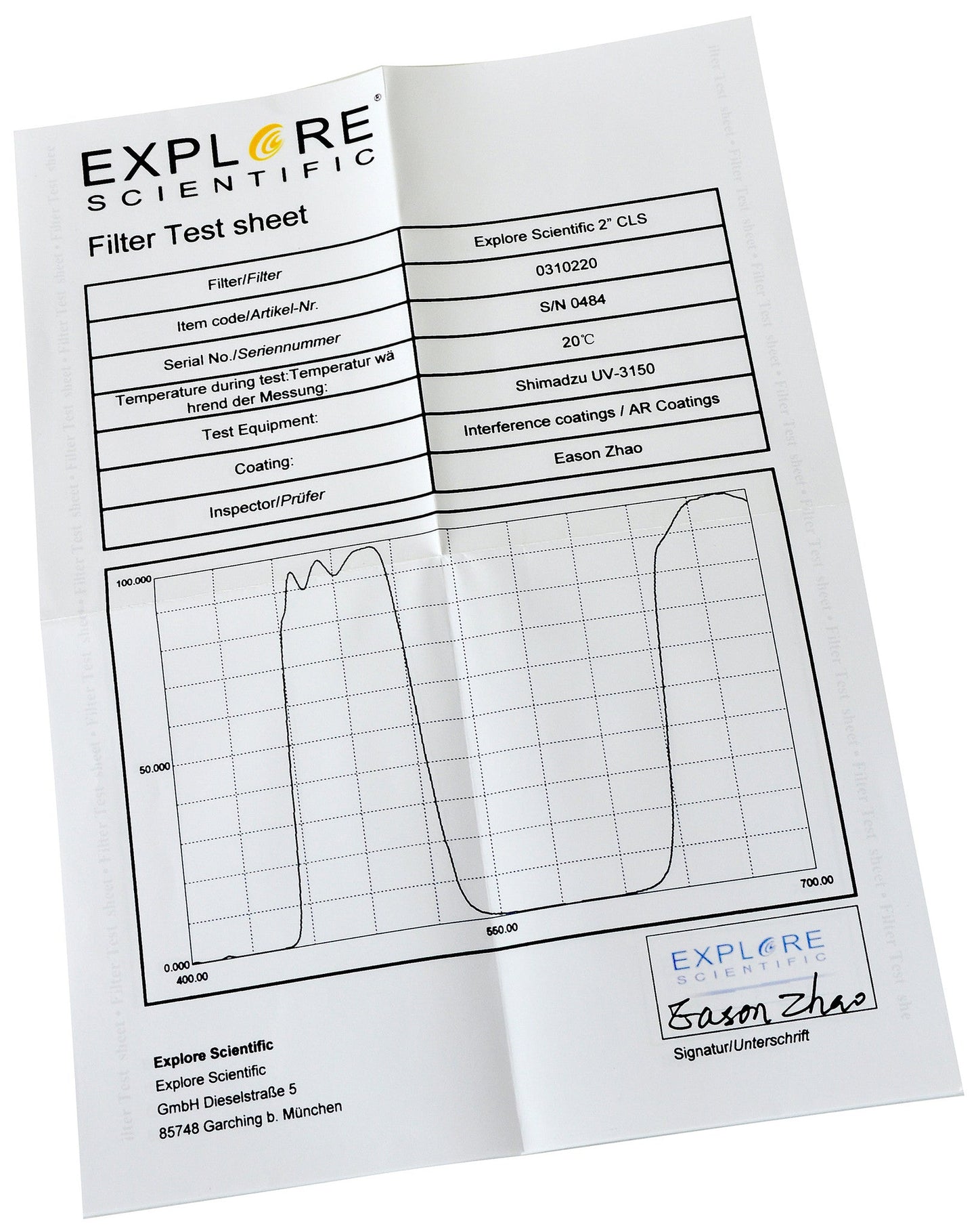 Explore Scientific Nebula Filter CLS 2.0-inch 310220