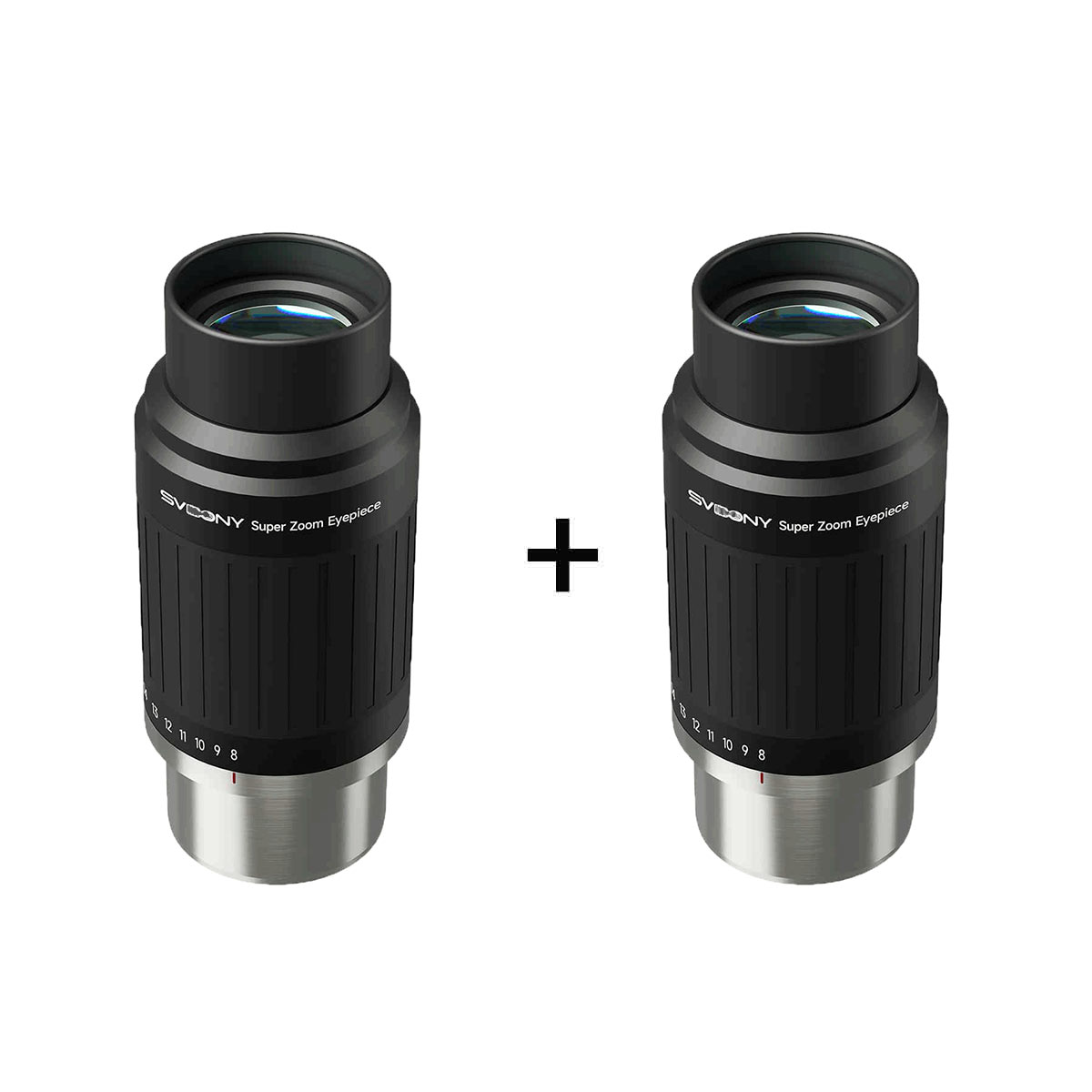 SV230 Super Zoom Aspheric Eyepiece Clickstop Parfocal Design 8-20mm 57°- 72° AFOV for Astronomical Observation with 1¼" / 2" Nosepieces