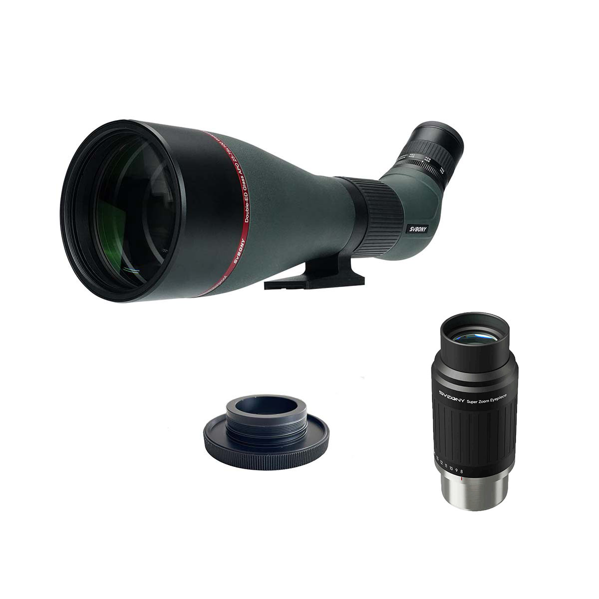 SV230 Super Zoom Aspheric Eyepiece Clickstop Parfocal Design 8-20mm 57°- 72° AFOV for Astronomical Observation with 1¼" / 2" Nosepieces