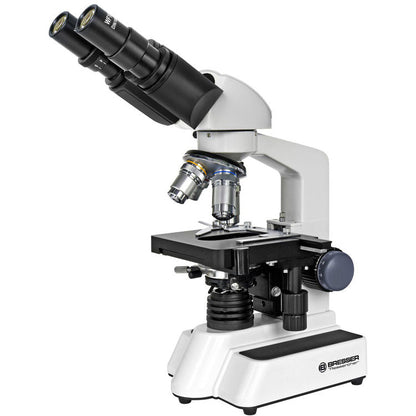 Bresser Bino Researcher II Binocular Microscope 40x–1000x — Dual-Eyepiece Microscope for Students and Home Labs