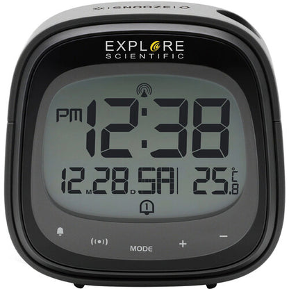 Explore Scientific RDP3007 Projection Clock — Black — Projects Time with Radio Accuracy