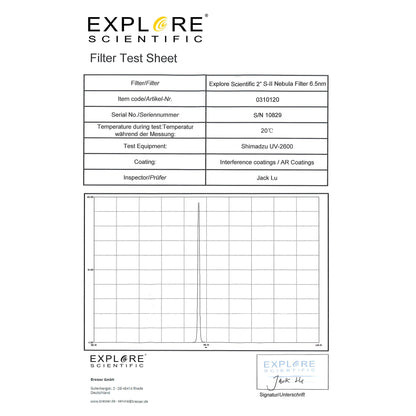 Explore Scientific S-II 7nm Narrowband Filter 2" | Telescope Wolves