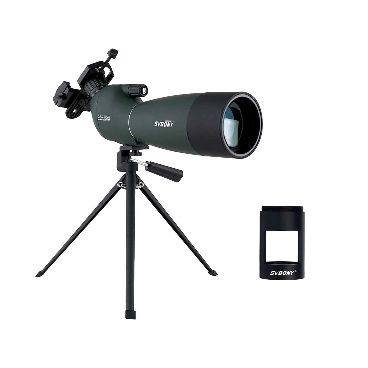 SV28 25-75x70mm Spotting Scope with Tripod For Camera Birding Photography
