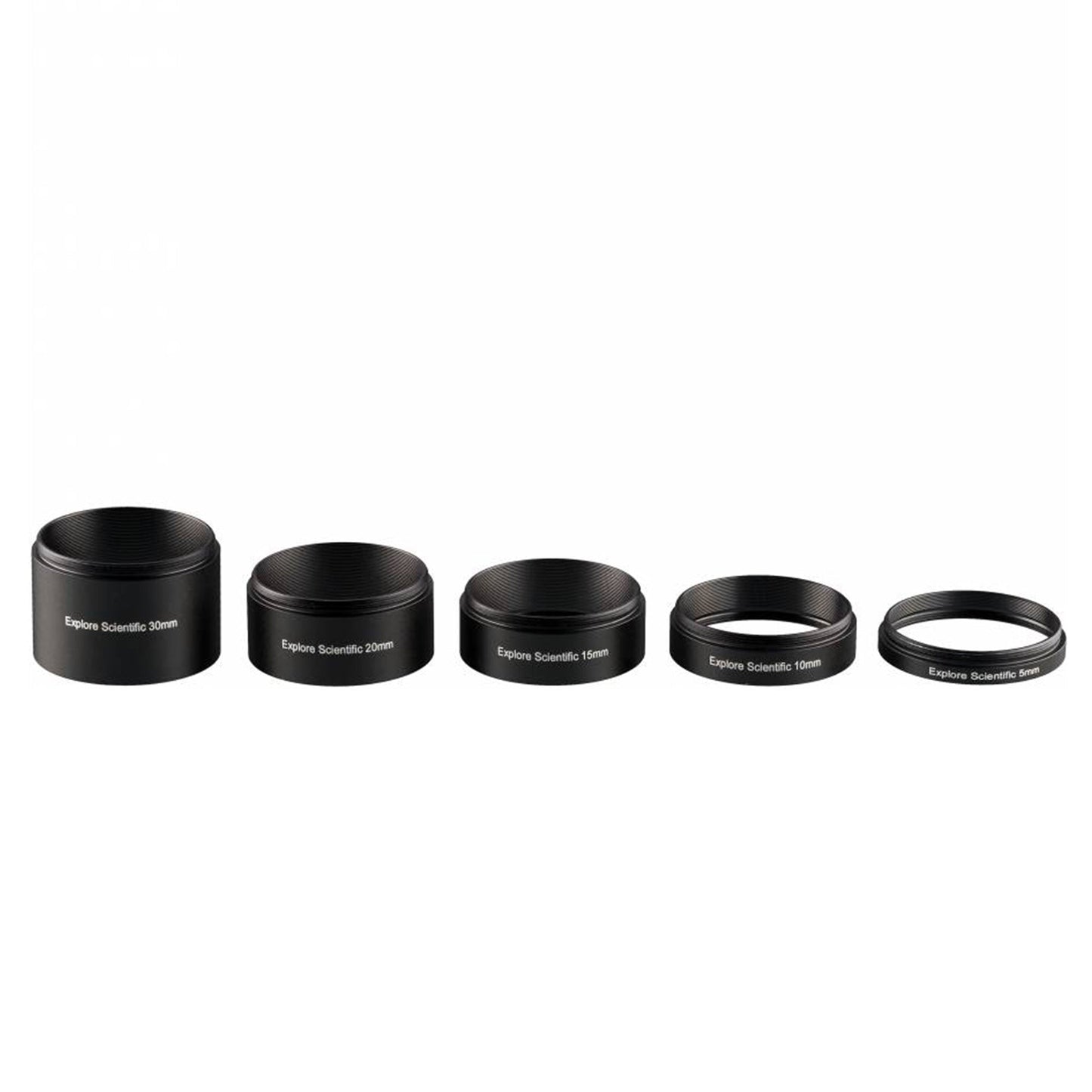 Explore Scientific M48×0.75 Extension Ring Set – 5-Piece (5–30mm) | Telescope Wolves