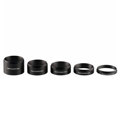 Explore Scientific M48×0.75 Extension Ring Set – 5-Piece (5–30mm) | Telescope Wolves