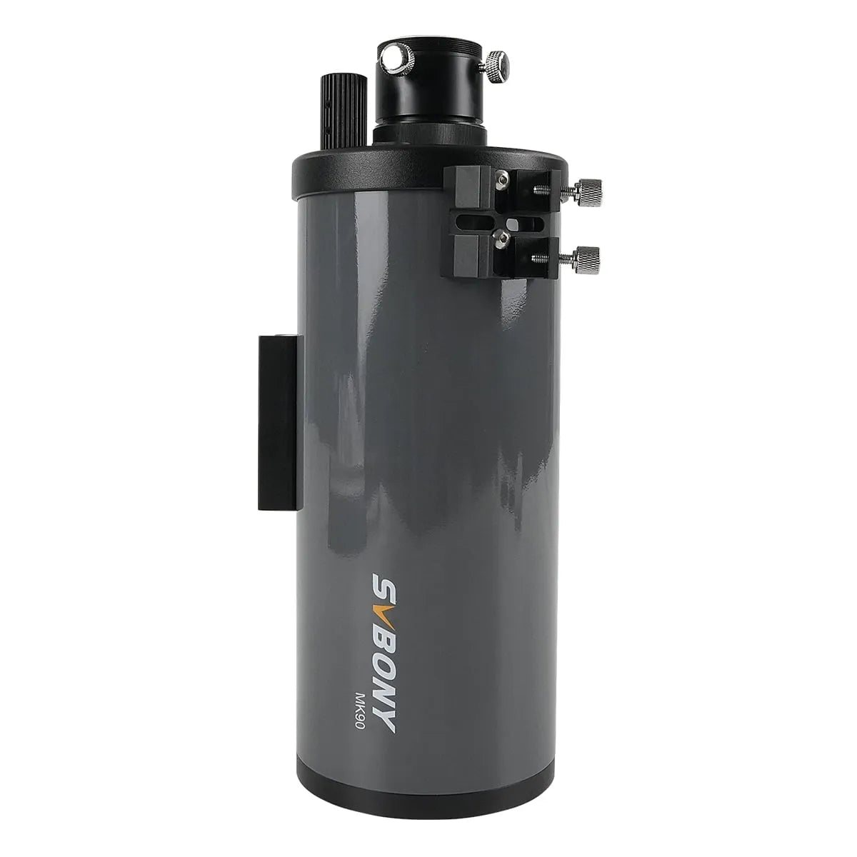Top down view of SVBONY MK90 Maksutov-Cassegrain telescope F9382B revealing compact tube design and build quality for beginner planetary viewing and astrophotography — Telescope Wolves