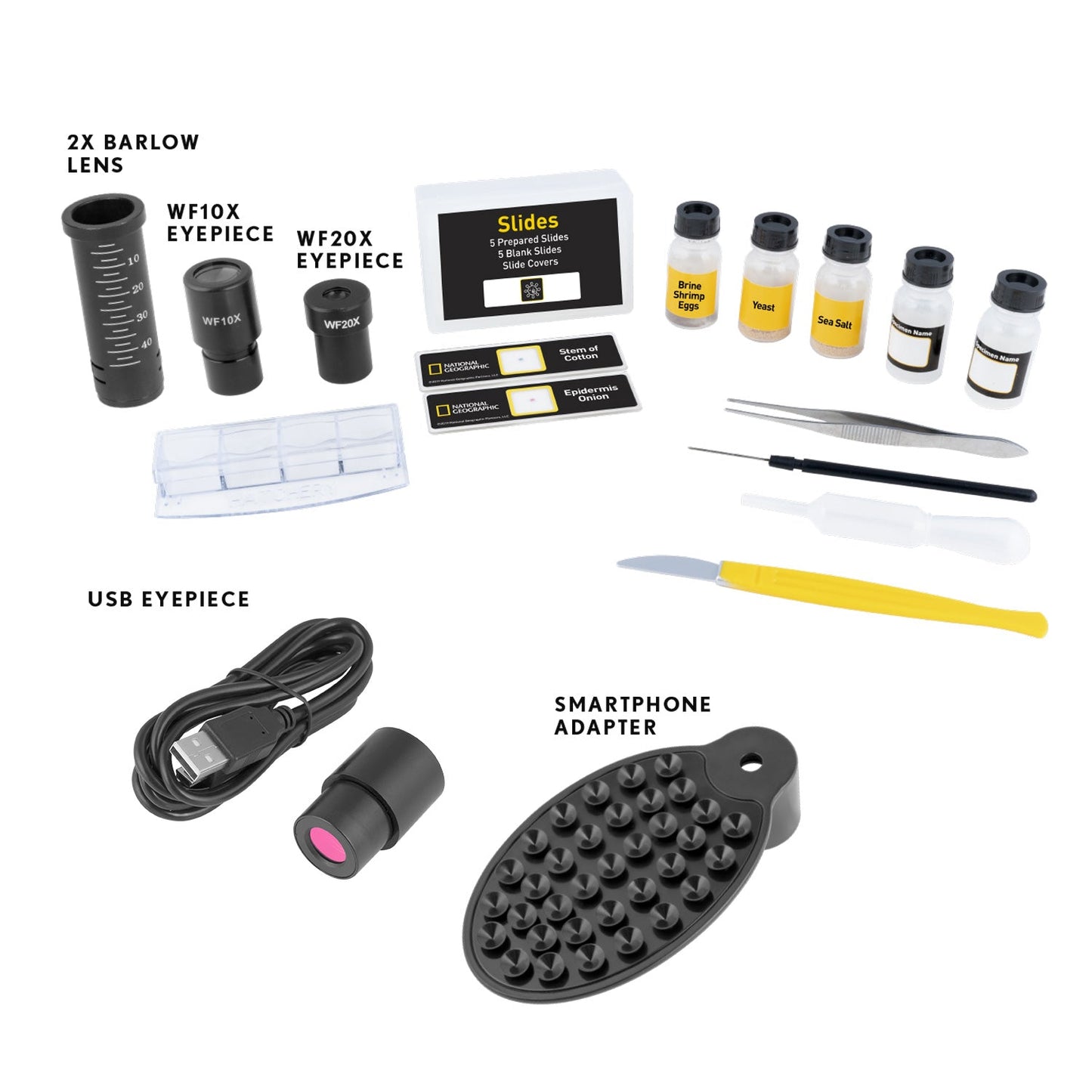 National Geographic 40x-1600x Biological Microscope with USB Eyepiece — Advanced Student Microscope with Camera | Telescope Wolves