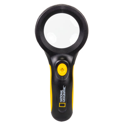 National Geographic 3x LED Magnifying Glass — Illuminated Tool for Exploration and Hobbies | Telescope Wolves