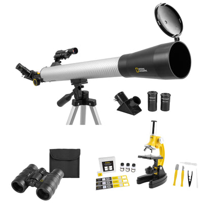 National Geographic Deluxe Adventure Set 80-30103 – Beginner Telescope, Microscope & Binocular Kit for Young Explorers