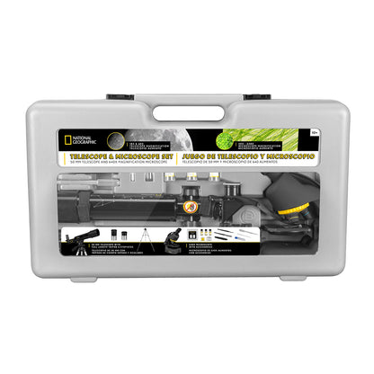 National Geographic 50mm Telescope & 640x Microscope Set with Hard Case 80-30124 – Beginner Astronomy & Science Kit
