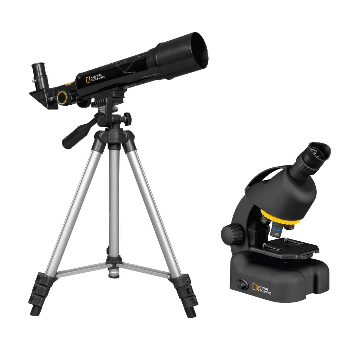 National Geographic 50mm Telescope & 640x Microscope Set with Hard Case 80-30124 – Beginner Astronomy & Science Kit