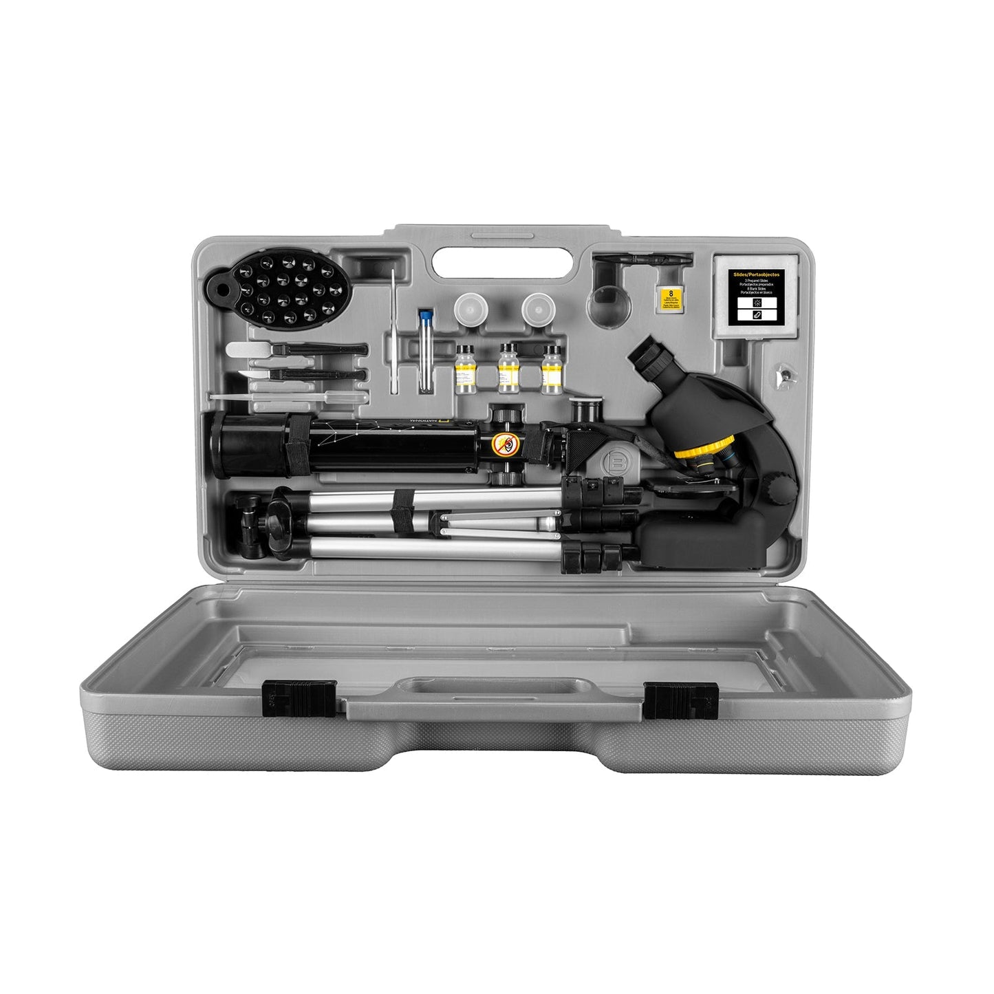 Certified Pre-Owned 50mm Telescope and 640x Microscope Set with Hard Case