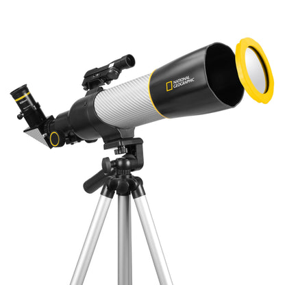 National Geographic SRT70MM 70mm Refractor Telescope 80-50072 – Beginner Telescope with Solar Filter & Panhandle Mount