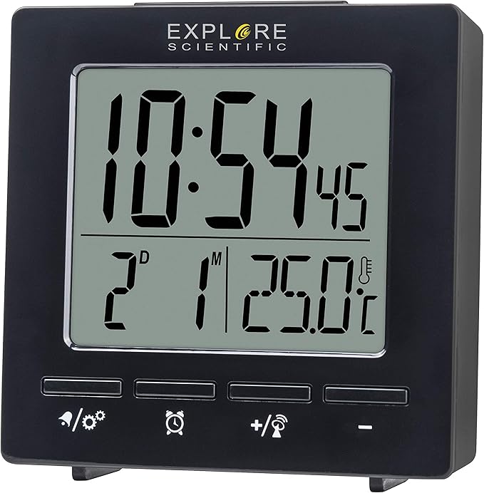 Explore Scientific RDC1005CM3000 Radio Controlled Clock – Black