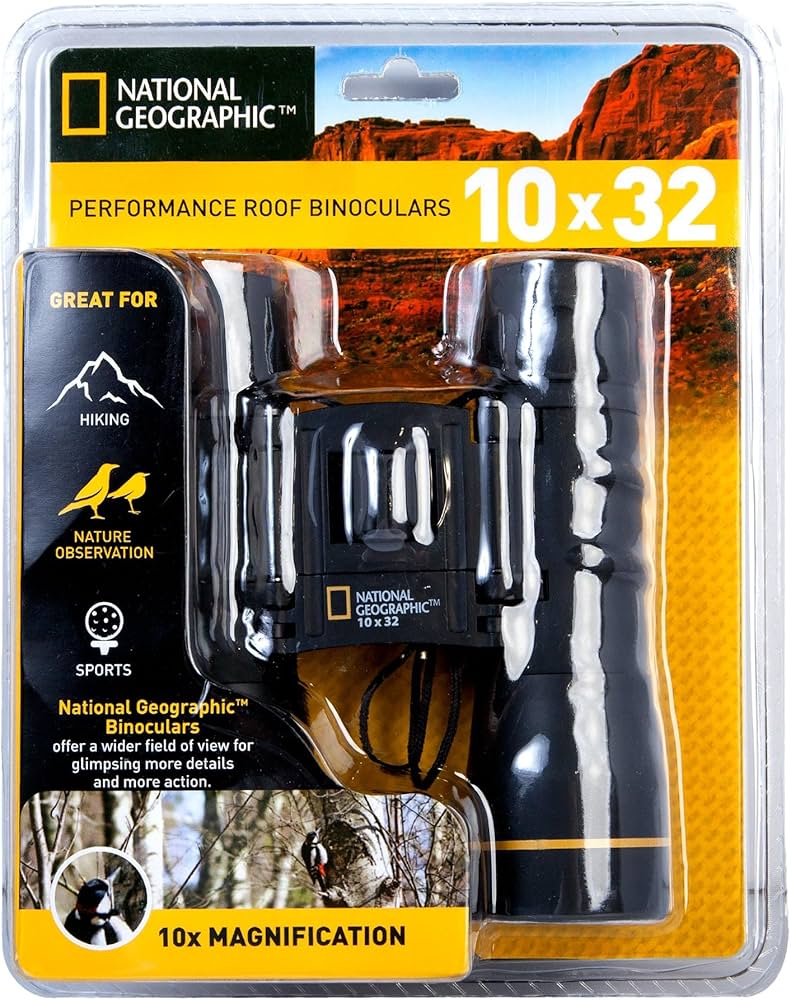 National Geographic 10x32 Binoculars 80‑01032CP – Beginner & Kids Compact Adventure Binoculars