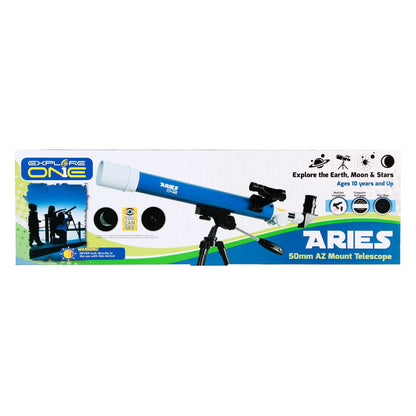 Explore One 50mm Aries Refractor Telescope 88-10050 – Beginner Kids Telescope for Astronomy