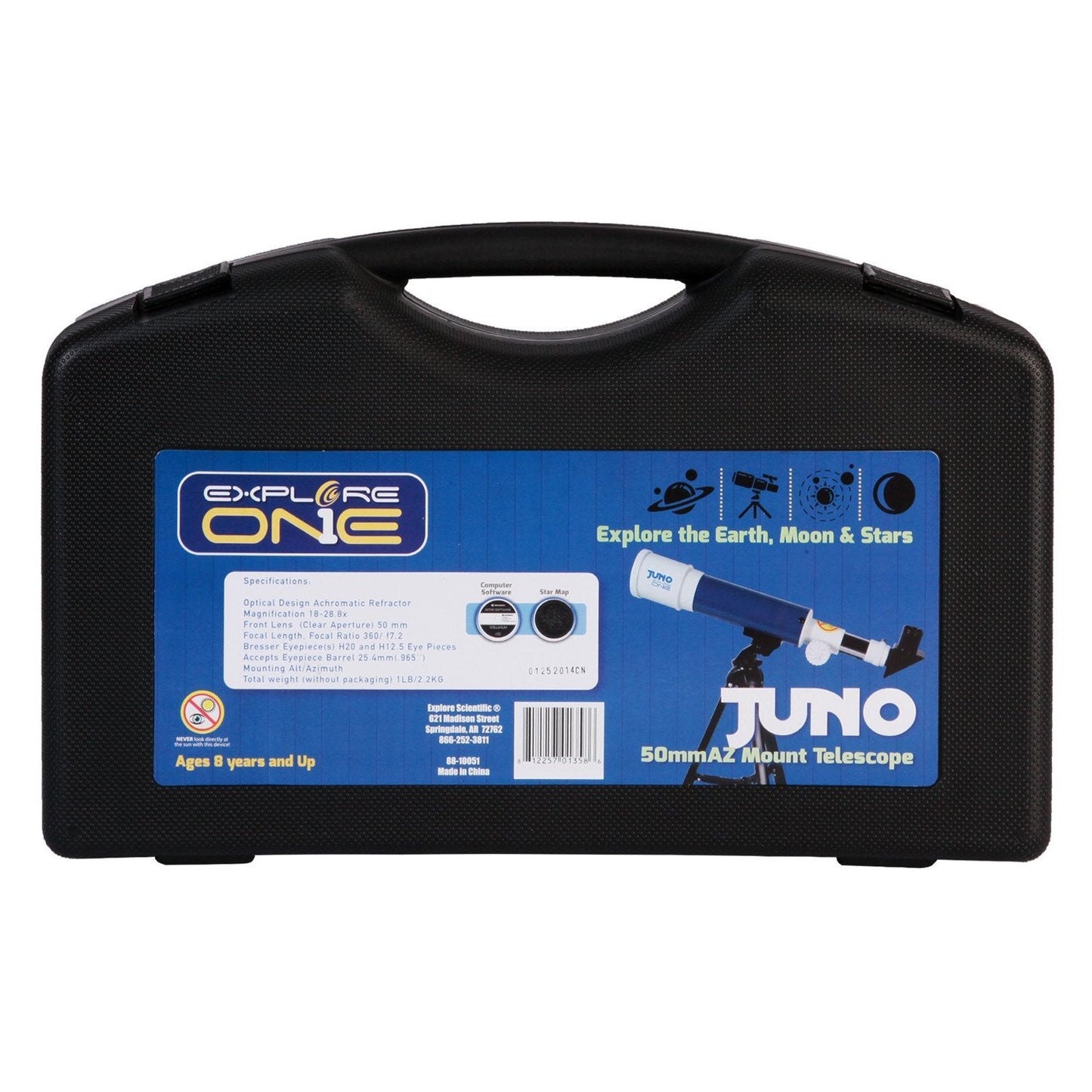ExploreOne Juno 50mm Refractor — Beginner Telescope for Kids and New Stargazers | Telescope Wolves
