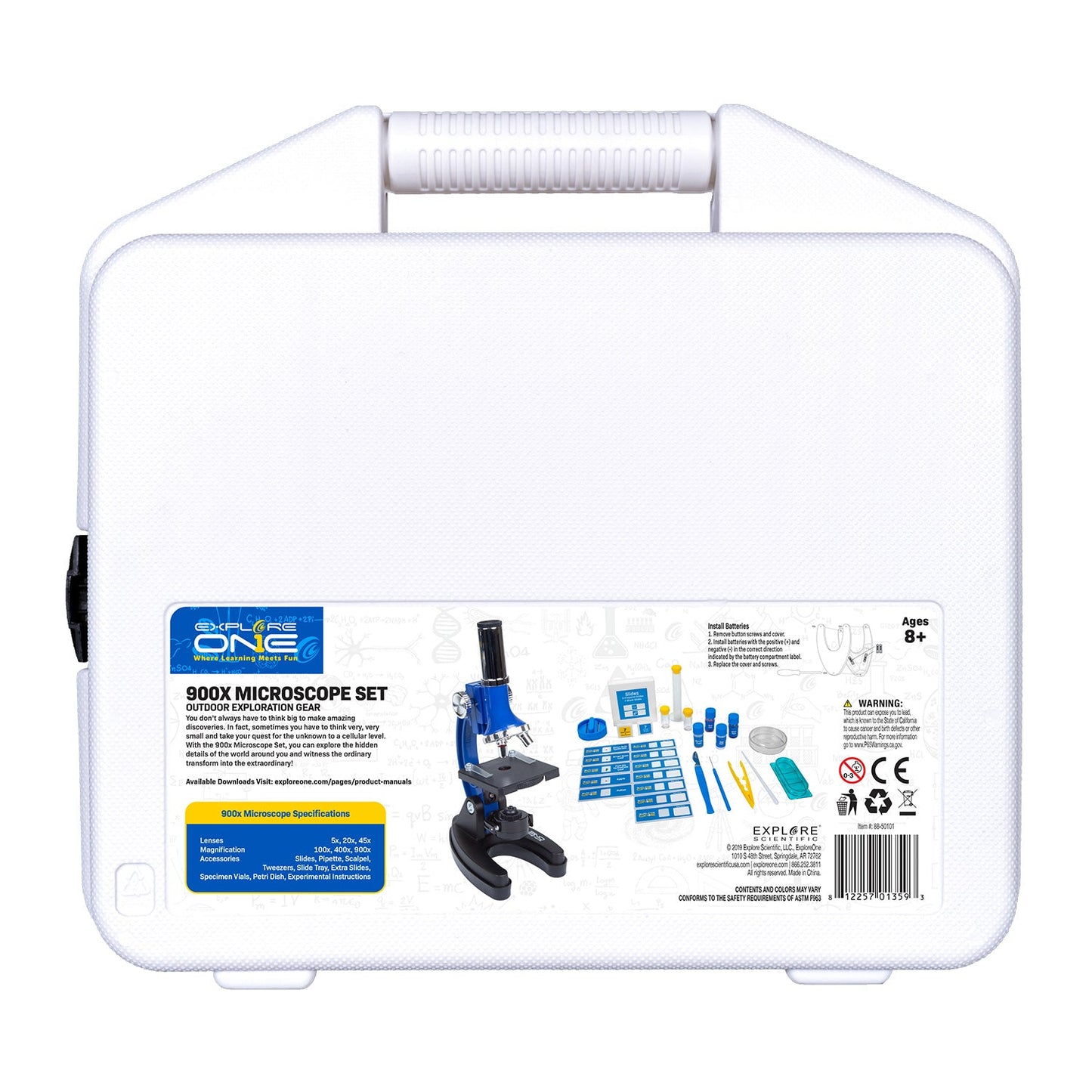 Explore Scientific 45 Piece 900X Microscope Set with Case 88-50101
