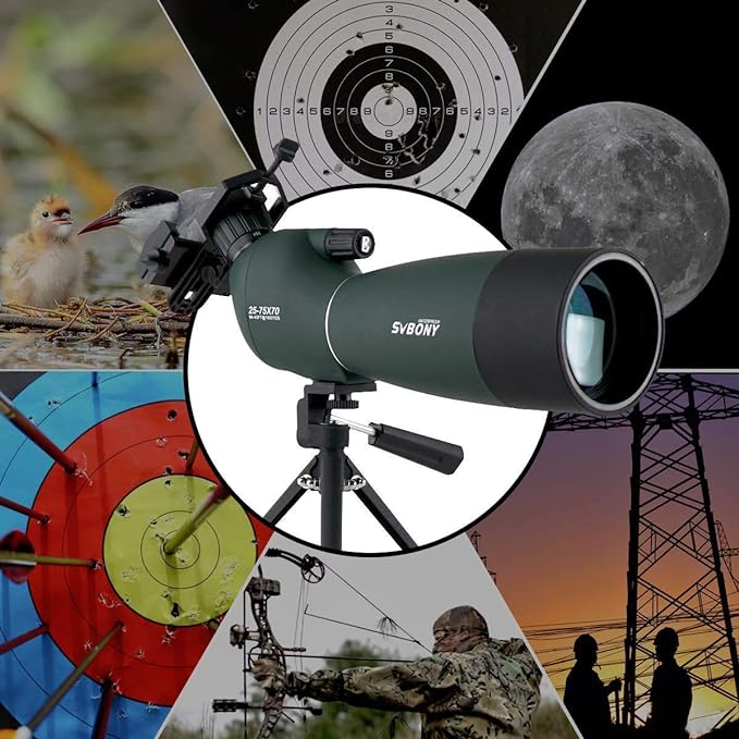 SV28 Plus 25-75×70mm Spotting Scope for Birdwatching with Phone Photography