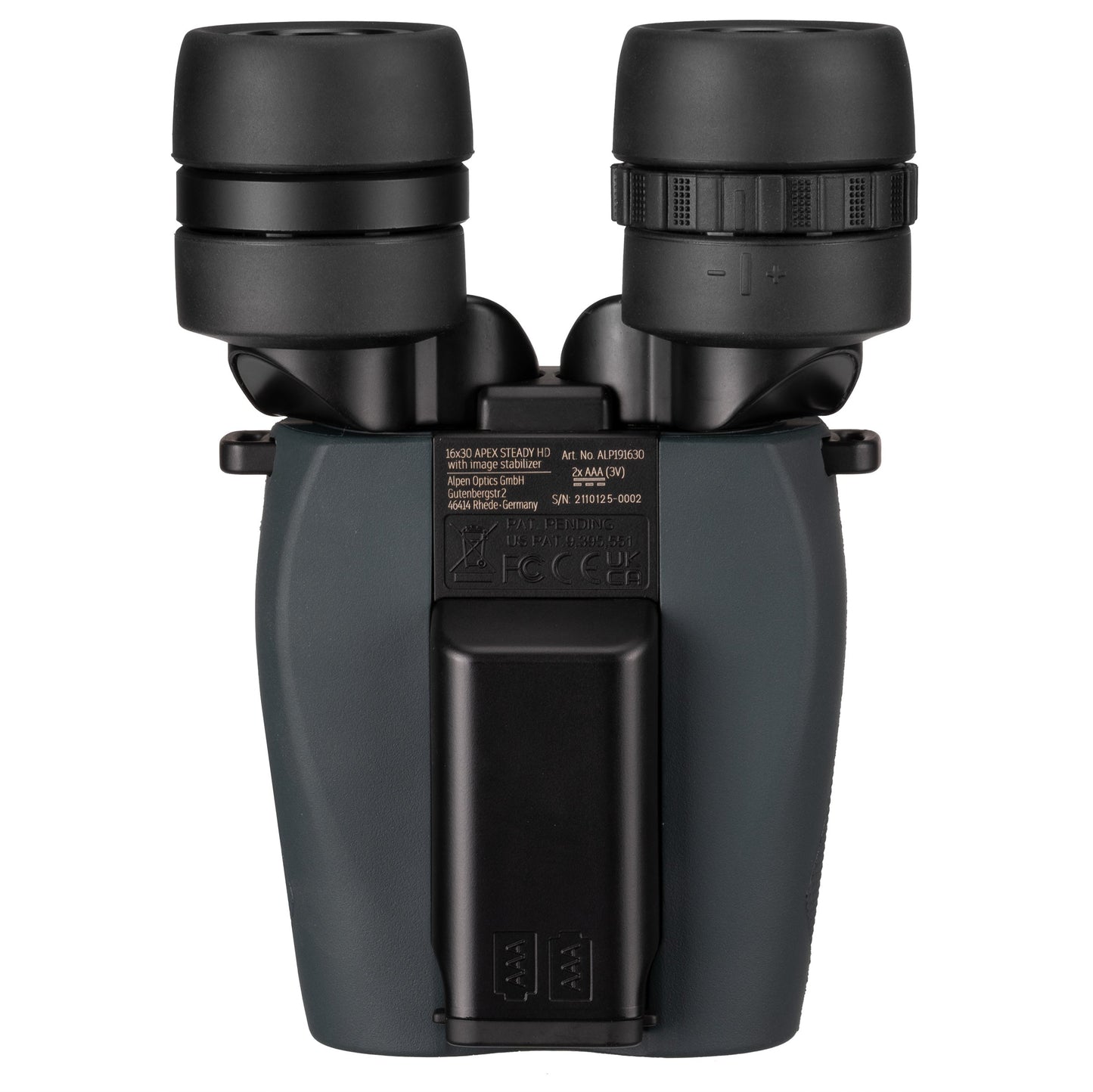 Alpen Apex Steady 16x30 HD Image-Stabilized Binoculars — Compact Stabilized Binoculars for Travel and Sports Viewing