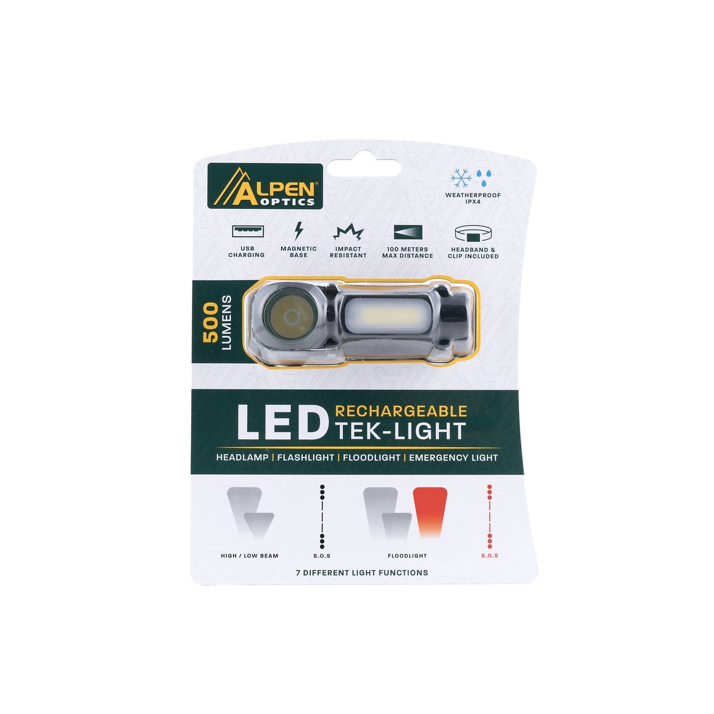 Alpen LED Rechargeable Tek-Light Headlamp 800