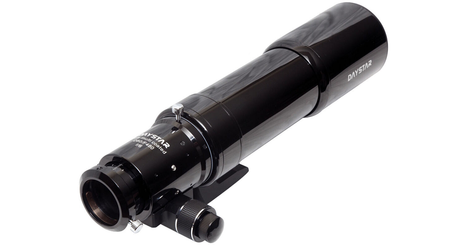 DayStar 80mm f6 achromat refractor telescope 480EUD clear and high contrast views ideal for beginner astronomers providing clear bright and high contrast achromatic refractor views for comfortable and rewarding solar observation of sunspots solar surface detail and solar activity and visual stargazing of planets moon double stars star clusters nebulae and deep sky objects — Telescope Wolves