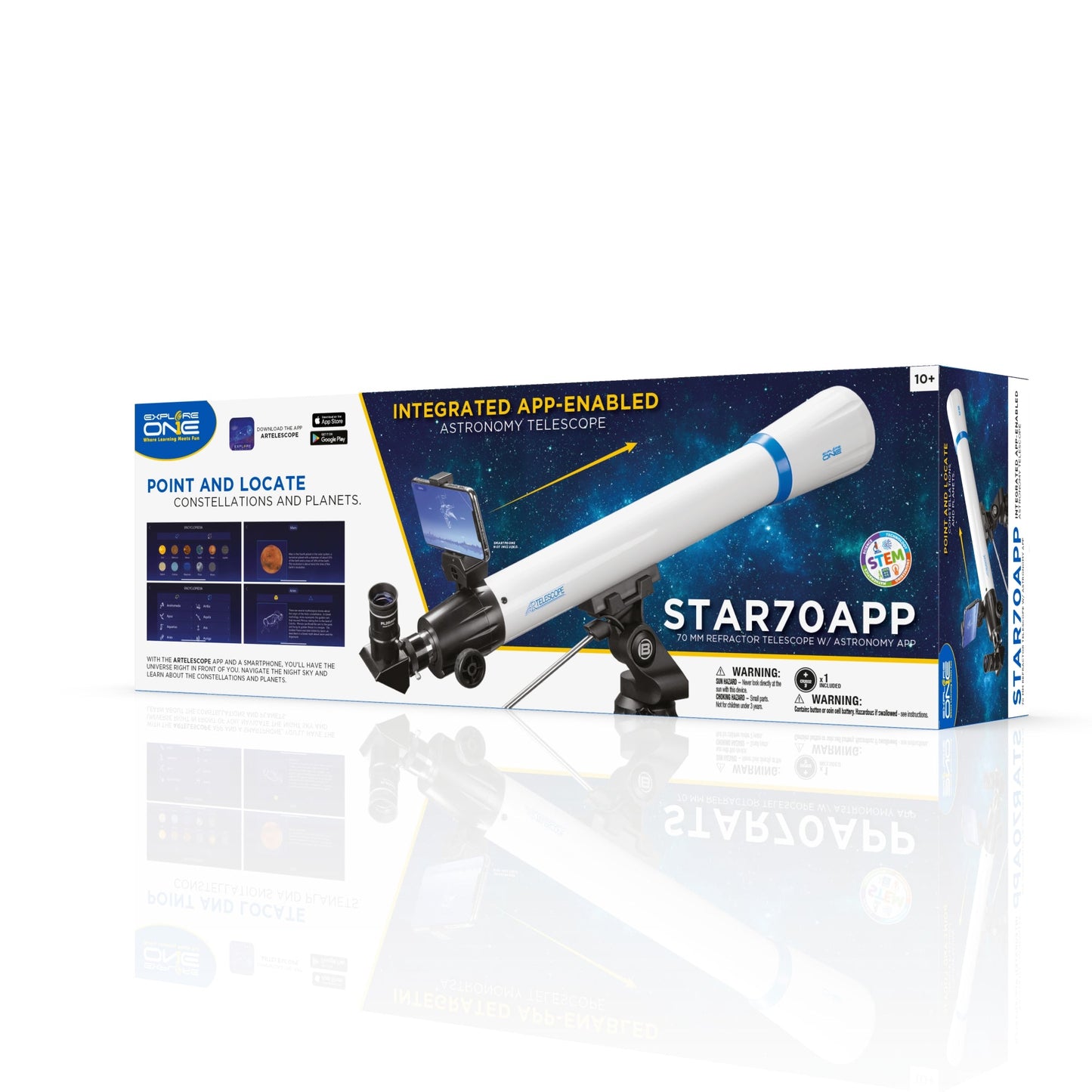 STAR70APP 70mm Refractor Telescope w/ Panhandle Mount and Astronomy APP