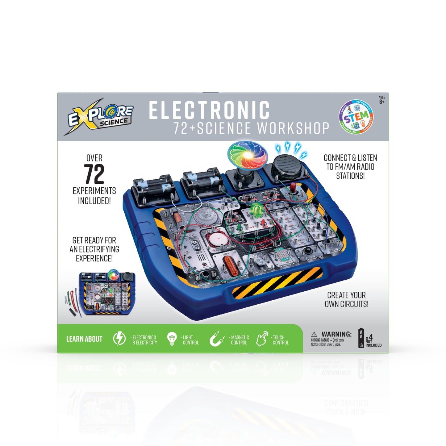 Explore Scientific 72+ Electronic Science Workshop STEM Kit — Electricity Experiments for Kids