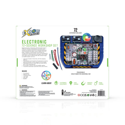 Explore Scientific 72+ Electronic Science Workshop STEM Kit — Electricity Experiments for Kids