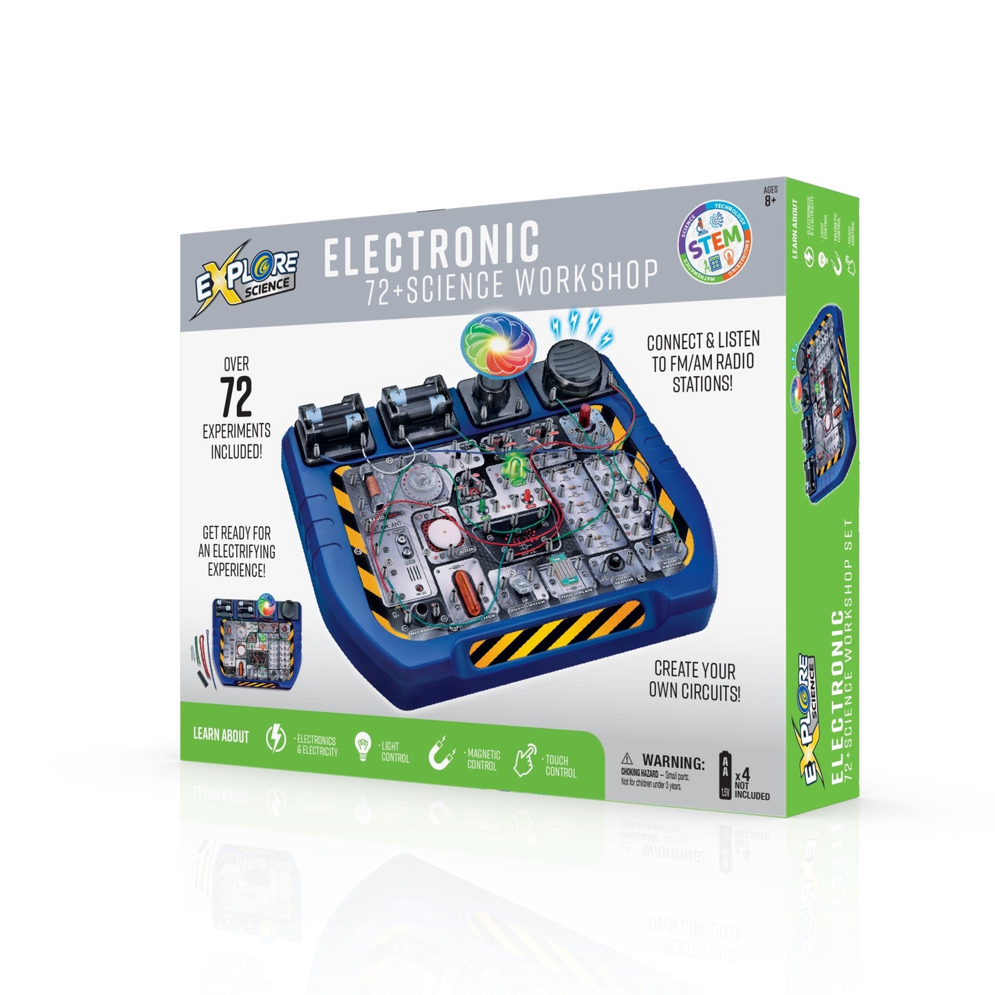 Explore Scientific 72+ Electronic Science Workshop STEM Kit — Electricity Experiments for Kids