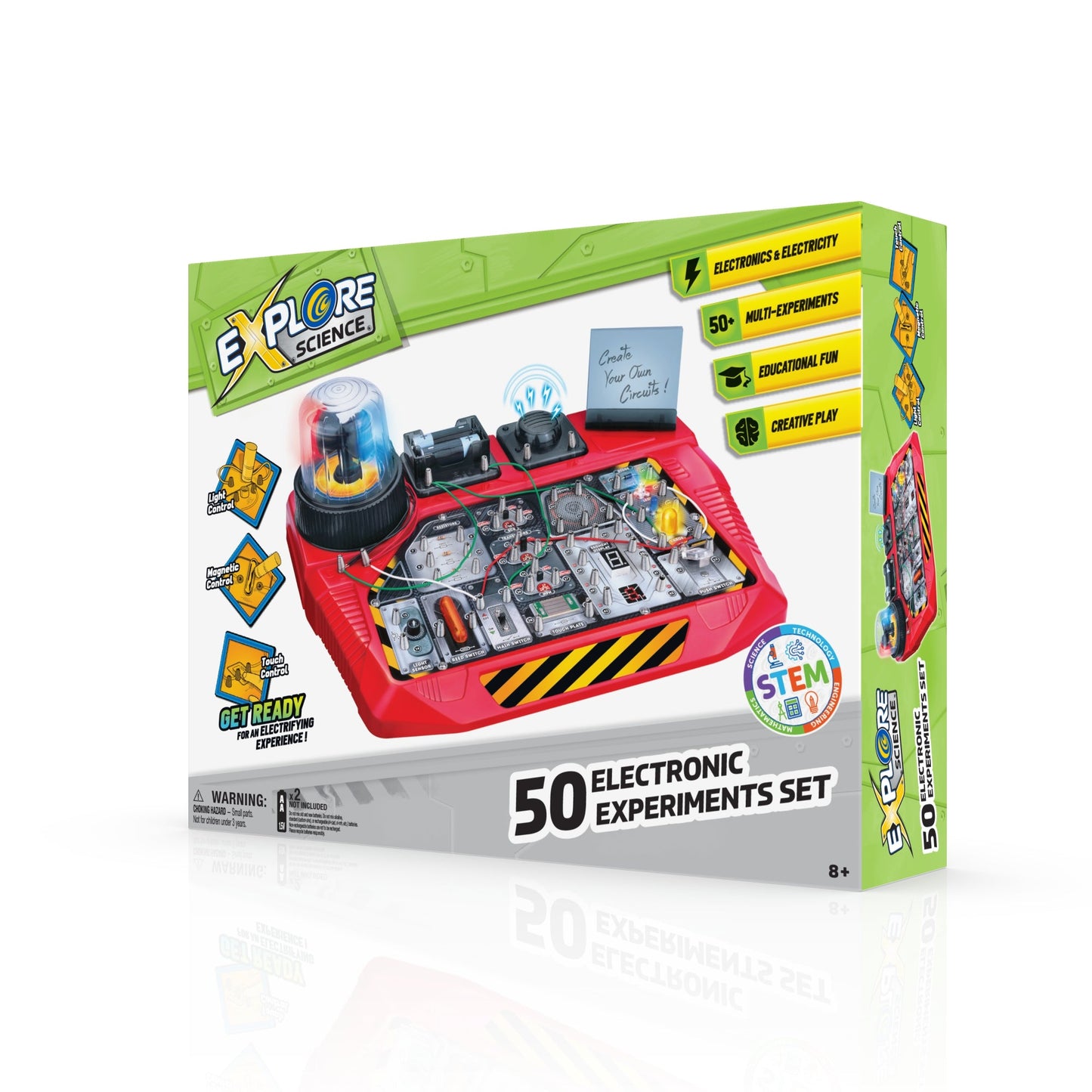 Explore Science 50 Electronic Experiment Set — Beginner STEM Circuit Learning Kit for Kids