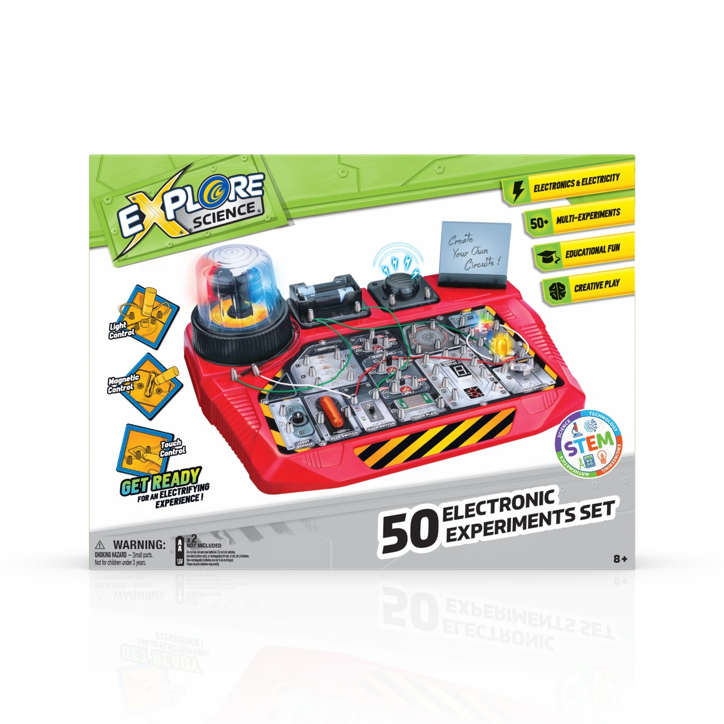 Explore Science 50 Electronic Experiment Set — Beginner STEM Circuit Learning Kit for Kids