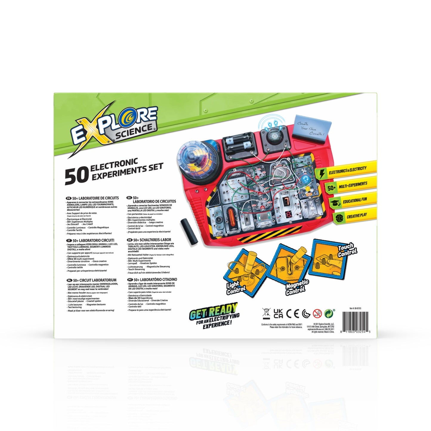 Explore Science 50 Electronic Experiment Set — Beginner STEM Circuit Learning Kit for Kids
