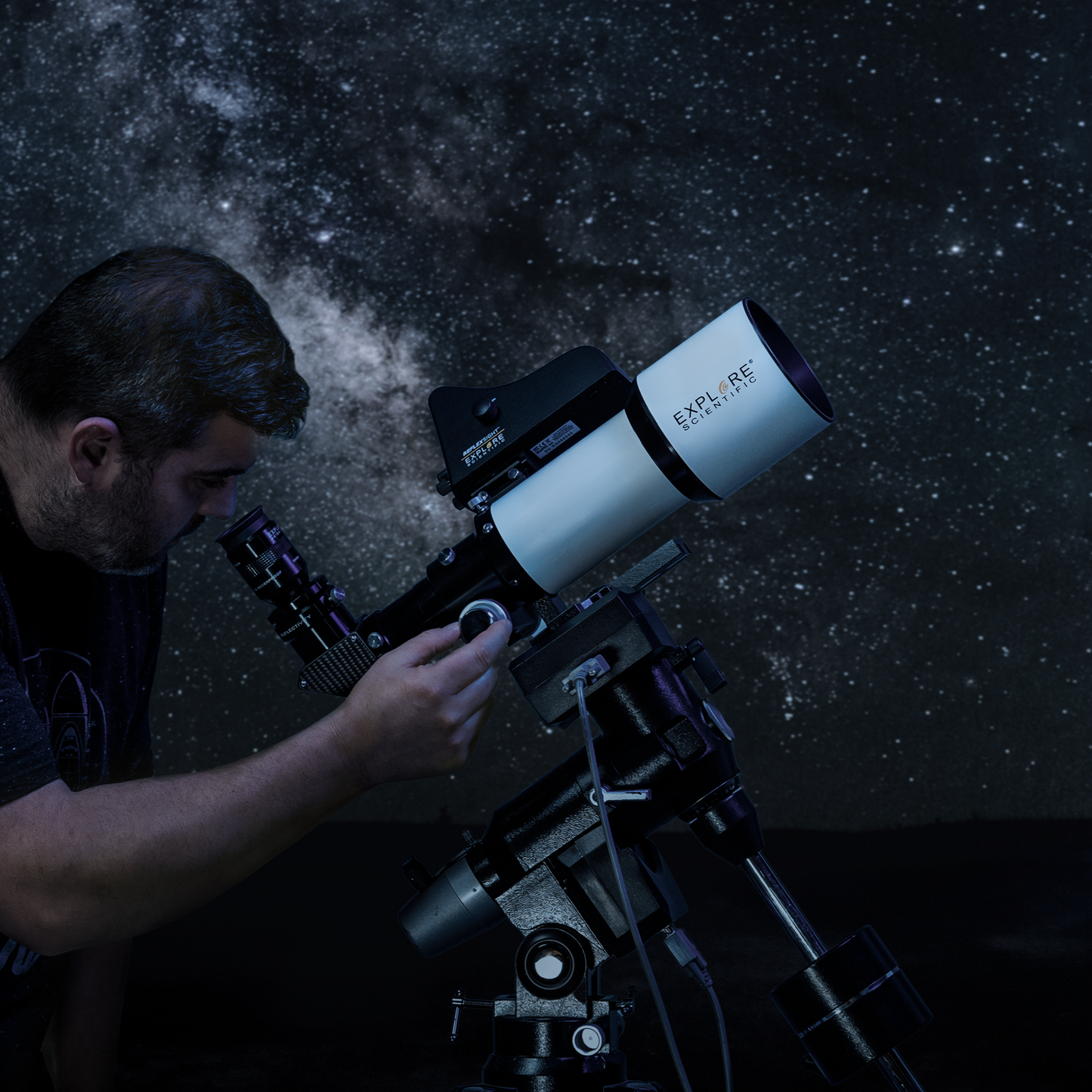 Explore Scientific ED80 f/6 APO Triplet with 0.8× Reducer + iEXOS-100 PMC-Eight Mount & Dual Counterweights (ES-ED-0806-FR0.8x-IEXOS100)